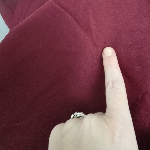 Cachet 20W Burgundy Satin and Velvet Short Sleeved Dress Empire Cherry Girl - Picture 10 of 13